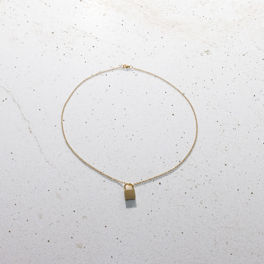 Gold Padlock Statement Necklace Minimal Lock Necklace for -  UK